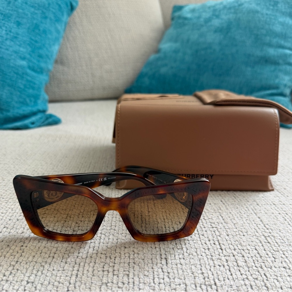 Burberry Brown Tortoise Square Sunglasses